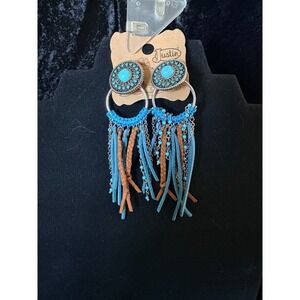Justin Western/Boho Concho Fringe Earrings